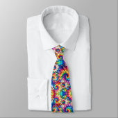 Psychedelisches Tie-Dye-Blumenmuster Krawatte (Gebunden)