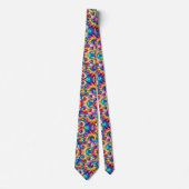 Psychedelisches Tie-Dye-Blumenmuster Krawatte (Vorderseite)