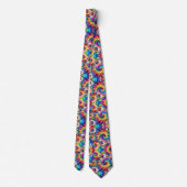 Psychedelisches Tie-Dye-Blumenmuster Krawatte (Rückseite)