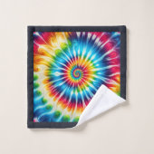 Psychedelisches Tie-Dye-Muster-Handtuch-Set Badhandtuch Set (Waschlappen)