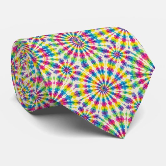 Psychedelisches Tie-Dye-Muster Krawatte (Gerollt)