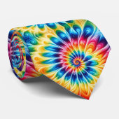 Psychedelisches Tie-Dye-Muster Krawatte (Gerollt)
