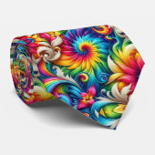 Psychedelisches Tie-Dye-Muster Krawatte (Gerollt)