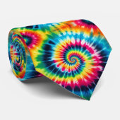 Psychedelisches Tie-Dye-Muster Krawatte (Gerollt)
