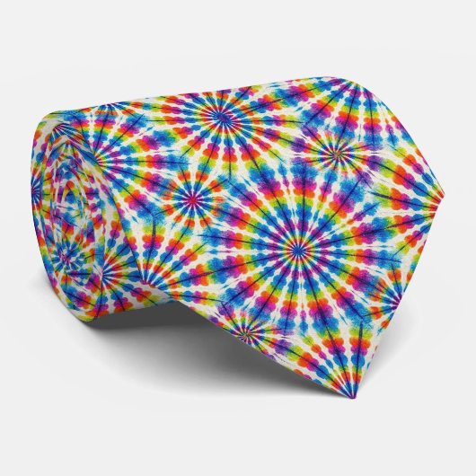 Psychedelisches Tie-Dye-Muster Krawatte (Gerollt)