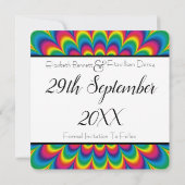 Psychedelisches Tie Dye Save The Date (Rückseite)