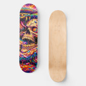 Psychedelisches Totenkopf-Schlangenskatetboard-Dec Skateboard (Vorderseite)
