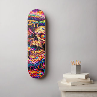 Psychedelisches Totenkopf-Schlangenskatetboard-Dec Skateboard