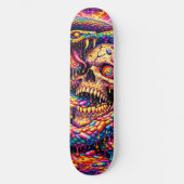 Psychedelisches Totenkopf-Schlangenskatetboard-Dec Skateboard (Vorderseite)
