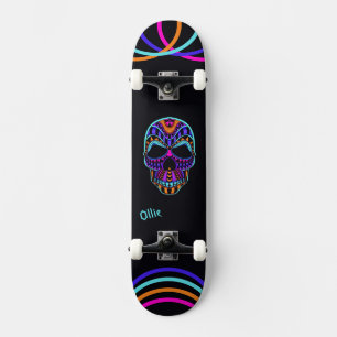 Psychedelisches Totenkopf-Skateboard Skateboard