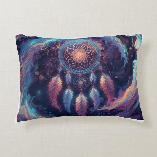 psychedelisches Traumfänger-Design Dekokissen (Vorderseite)