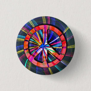 Psychedelisches Trippy-Friedenszeichen Button