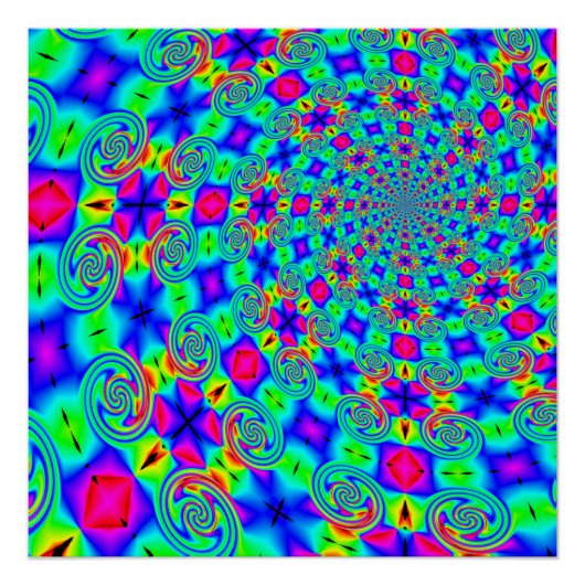 Psychedelisches Trippy-Swirl-Spirallicht-Poster Poster (Vorderseite)