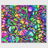 Psychedelisches und buntes Netz der Linien Geschenkpapier (Flach)