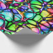 Psychedelisches und buntes Netz der Linien Geschenkpapier (Ecke)