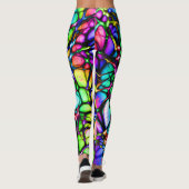 Psychedelisches und farbiges Netzwerk von Linien Leggings (Rückseite)