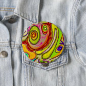 Psychedelisches ungewöhnliches Froschgesicht Button (Beispiel)