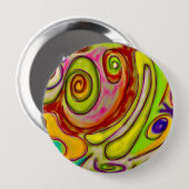 Psychedelisches ungewöhnliches Froschgesicht Button (Vorne & Hinten)