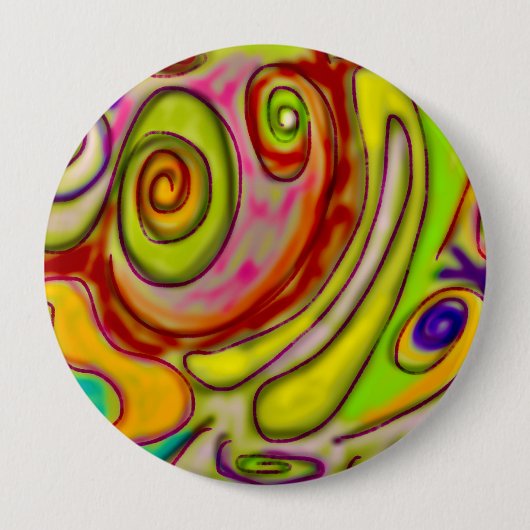 Psychedelisches ungewöhnliches Froschgesicht Button (Vorderseite)