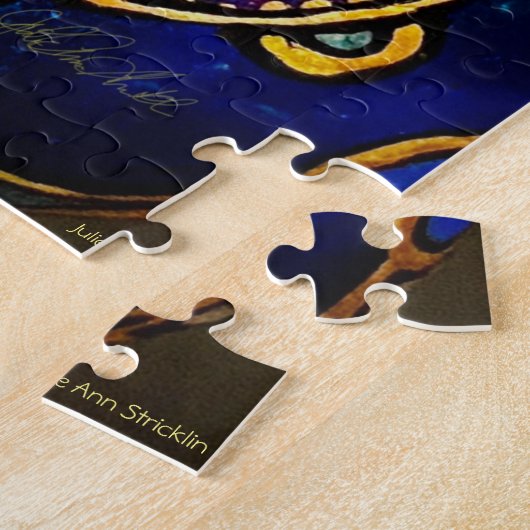 Psychedelisches Violetpuzzle von Julie Ann Strickl Puzzle (Seite)