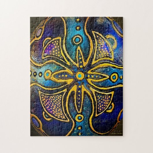 Psychedelisches Violetpuzzle von Julie Ann Strickl Puzzle (Vertikal)