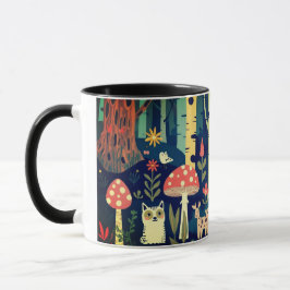 Psychedelisches Walddesign Tasse