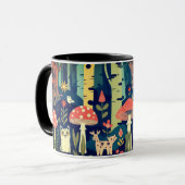 Psychedelisches Walddesign Tasse (Vorderseite Links)