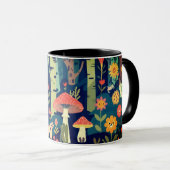 Psychedelisches Walddesign Tasse (VorderseiteRechts)