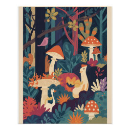 Psychedelisches Waldposter Poster