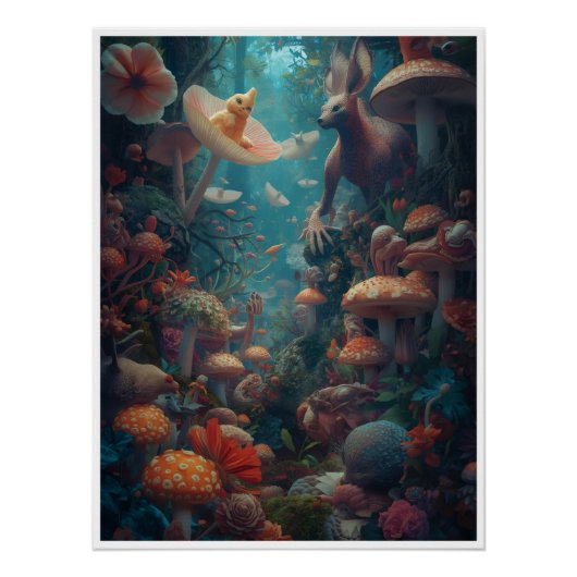 Psychedelisches Waldposter Poster (Vorderseite)