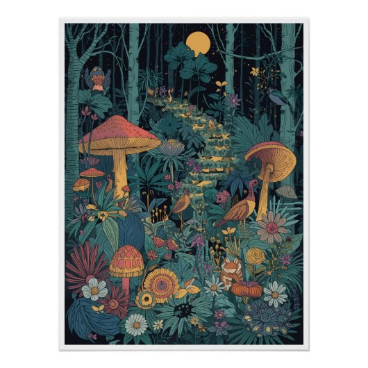 Psychedelisches Waldposter Poster (Vorderseite)