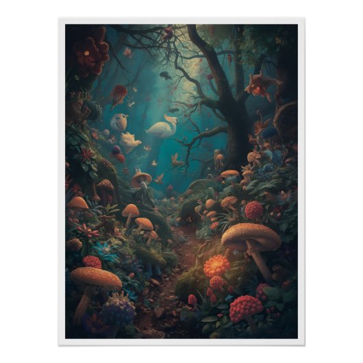 Psychedelisches Waldposter Poster (Vorderseite)