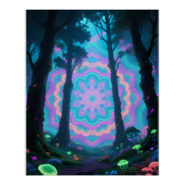 Psychedelisches Waldposter Poster