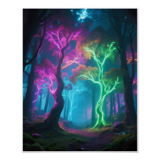 Psychedelisches Waldposter Poster (Vorderseite)
