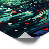 Psychedelisches Weihnachtsbaumposter Poster (Ecke)