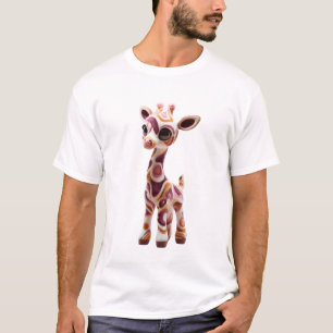 Psychedelisches Wirbel-Giraffenporträt für Männer T-Shirt