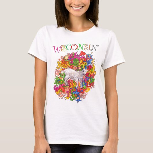 Psychedelisches Wisconsin Goatling T-Shirt (Vorderseite)