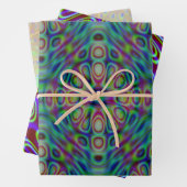Psychedelisches Wrapping Paper Flat Sheet Set 3 Geschenkpapier Set (Beispiel)