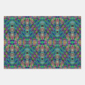Psychedelisches Wrapping Paper Flat Sheet Set 3 Geschenkpapier Set (Vorderseite)