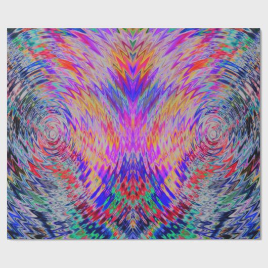 Psychedelisches Wrapping Paper in Regenbogenfarben Geschenkpapier (Flach)