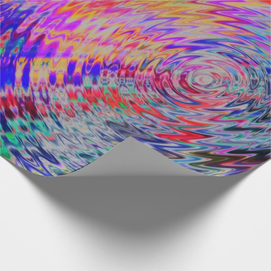 Psychedelisches Wrapping Paper in Regenbogenfarben Geschenkpapier (Ecke)