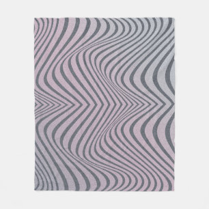 Psychedelisches Zebra: Graue Vintage Streifen. Fleecedecke