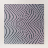 Psychedelisches Zebra: Graue Vintage Streifen. Puzzle (Horizontal)