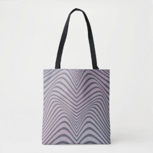 Psychedelisches Zebra: Graue Vintage Streifen. Tasche