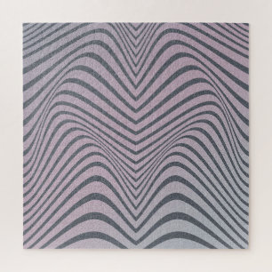Psychedelisches Zebra: Körnige Vintage-Streifen. Puzzle
