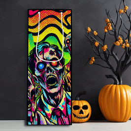 Psychedelisches Zombies-Halloween-Party Geschenktüte Für Weinflaschen