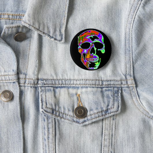 Psychedellic Schädel Button (Beispiel)