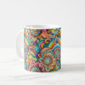 Psychedellische Hippie Swirl-Tasse Kaffeetasse (Vorderseite Links)