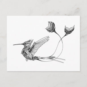 Psychedlic Bird Tattoo Postkarte