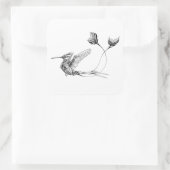 Psychedlic Bird Tattoo Quadratischer Aufkleber (Tasche)